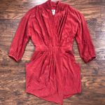 EVER • Whitmore Dress silk charmeuse wrap pleated Rubia red mini cocktail draped Size M Photo 3