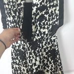 Reiss Black & White Patterned Silk Satin Layered Cocktail Dress Photo 7