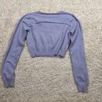 Brandy Melville  Lavender V Neck Cropped Knit Sweater Women M Photo 5
