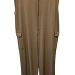 Susan Graver Regular Liquid Knit Pull-On Cargo Pants Taupe Size S Stretch Slinky Photo 0