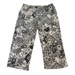 Ellen Tracy  Yours to Love Capri Pajama Pant Black White Paisley Women Size Large Photo 0
