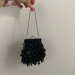 MENBUR Black‎ Beaded Cocktail Mini Hand Bag VTG Black Photo 5