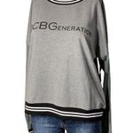 BCBGeneration Womens Sweatshirt Mesh Sleeve Athletic Pullover Retro Gray Large Photo 7