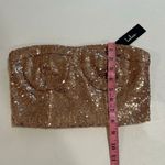 Lulus  Rose Gold Sequin Bustier Crop Top Size S NWT Party Holiday Strapless Photo 6