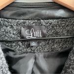 Luii Faux Leather Jacket Zipper Convertible Coat Black and Grey Boucle Size XL Photo 13