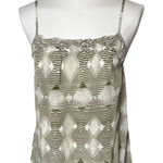 Greylin 100% Silk Cami Top XS Olive Cream Print Anthropologie Boho Luxe Photo 0