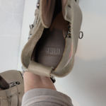 Inca Women Boots Size 7.5 Taupe Leather Round Toe Strappy Buckle Western Boho Gray Photo 3