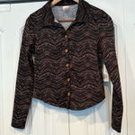 No Boundaries  Black Patterned Button Down Shirt Size Medium‎ Photo 0