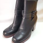 Kork-Ease Korks Marci Boots Black Block Heel Platform Women's 7.5M Wrap Strap‎ Booties Photo 0