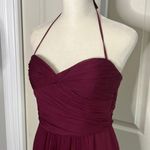 Amsale Silk Cranberry Wine silk Bridesmaids Dress Size 4 A Photo 2