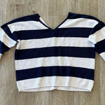 Pink republic Womens  Blue and White Stripe Sweater - M Photo 0