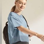 Athleta  woman athletic crop top bluish gray color Photo 0