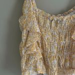 Lulus Sweetest Frills Yellow Floral Bodysuit Sz L Size L Photo 7