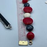 Vintage red white blue button style link bracelet. Photo 3