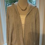 The White Company Hooded Open Cardigan, Merino/Cotton, light Grey, Medium, EUC Silver Photo 1