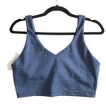 Aerie Offline Crop Top Bralette Recharge Least Support Houndstooth Blue M Photo 0