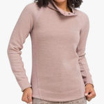 prAna  Brandie Sweater Textured Wool Blend Mock Neck Light Mauve Heather Sz M Photo 0
