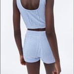ZARA  CABLE-KNIT High-waist Shorts w/ Elastic Waistband Blue Size S NEW Photo 2