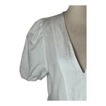 ZARA  Dress‎ Women Small White Linen Blend Short Puff Sleeve Babydoll Preppy Photo 5