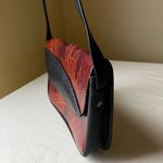 Vintage Maple Leaf Embossed Leather Crossbody Bag Black Brown Two Photo 9