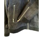 Loft NEW Women’s Faux Suede Aviator Jacket size S Black Photo 4