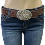 Wall Flower  Legendary Fit Bermuda Western Blue Jean Shorts with Rhinestone Belt 5 Photo 4