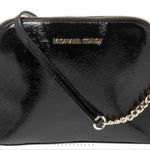 Michael Kors MICHAEL Black Textured Patent Leather Gold-tone Cindy Crossbody Bag Photo 0