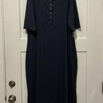 Lane Bryant New  Size 18/20 Blue Henley Fitted Knit Midi dress short sleeves Photo 0
