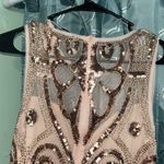 Vvm Curve Formal Dress. Size Medium. Rose Gold. Sheer Top. NWT. Has Stretch Gold Photo 8