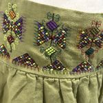 Maeve  for Urban Outfitters Boho Olive Embroidered A-Line Skirt 10 Photo 3