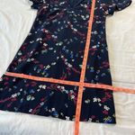 Ann Taylor  Women's Dress Small Short Sleeve Navy Floral Knee Length Photo 4