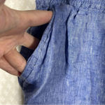 Vineyard Vines Blue Embroidered Linen Tassel Shorts Photo 1