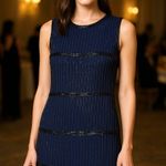 Susana Monaco NWT Beaded Aiko Lined Mini Dress Sleeveless Blue 4 Cocktail Event Photo 0