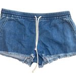 Aerie Dark Wash Shorts With Drawstring Photo 0
