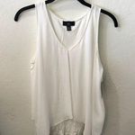 I.N. San Francisco NWT New Flowy Tank Top Blouse White Large Photo 0