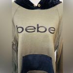 Bebe Women’s olive green Black velvet Sweatshirt Hoodie Photo 5