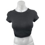 Aritzia Tna Women's Black Knit Crewneck Short Sleeve Crop Tee T-shirt Top Sz XS Photo 0