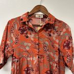 Natural Life  Rebecca Tiered Shirt Dress Rust Floral Midi Dress Size M Photo 2