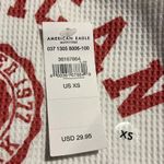 American Eagle NWT  Women’s White Waffle Knit Thermal Long Sleeve Shirt 1019 Photo 3