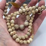 Vintage beige Jasper 28” necklace. Tan Photo 3