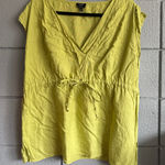 Talbots Vintage Y2K Womens Babydoll V-Neck Cap Sleeve 100% Irish Linen Top sz 18 Photo 0