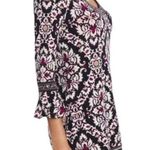 White House | Black Market  Sz S Floral Bell Sleeve Embroidered Neck MiniDress Boho Photo 4