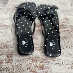 Vintage Y2k 2000s black white polka dot sandals 7.5 square toe Photo 8