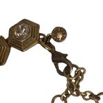 J.Crew Vintage-Style Textured Gold Hexagon Crystal Choker Necklace EUC Photo 4