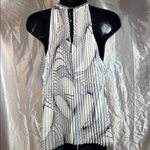 Elie Tahari  Black and White Pleated Halter Top Photo 3