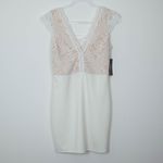 Lulus Give a Glam Lace Lace-Up Bodycon Mini Dress Bride Womens Size Medium NWT Photo 2