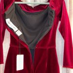 NWT Size 10 Burgundy Velvet Midi Dress Red Photo 13