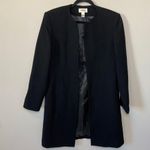 Talbots  Black Longline Wool Open Front Blazer Jacket Size 8 Petite Photo 1