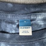 Old Navy  Shirt Womens Medium Blue Tie Dye Long Sleeve Cotton Crewneck Casual Top Photo 3