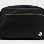 Lululemon NWT Everywhere Crossbody Bag Metal Hardware Black Gold 2L Photo 0